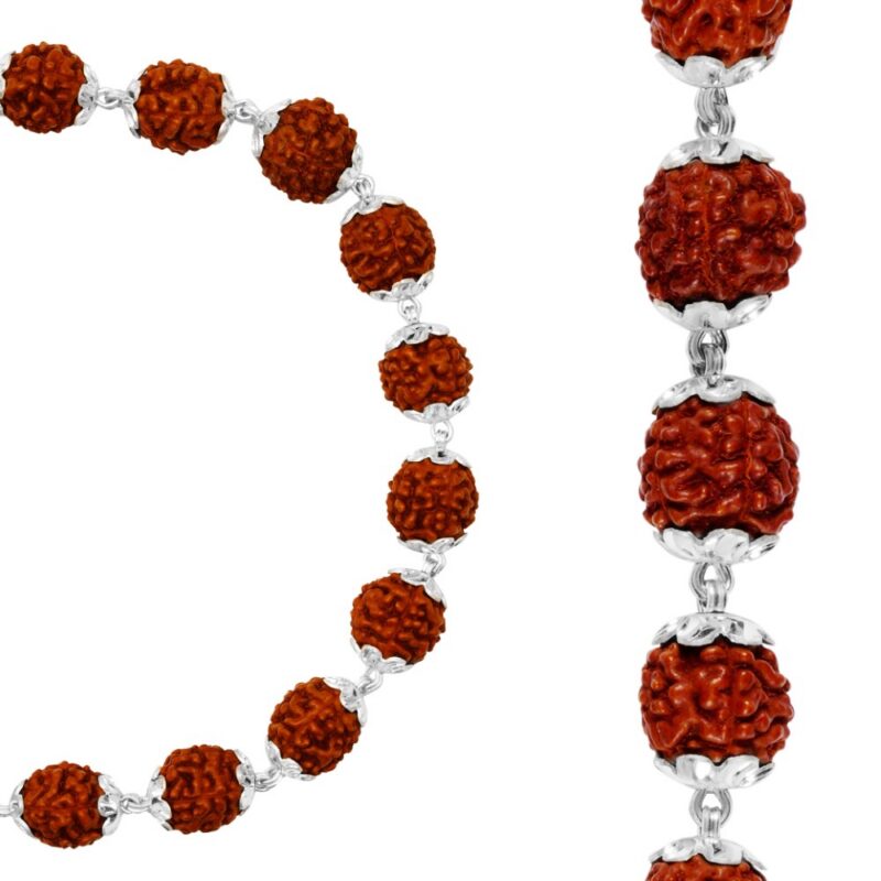SIlver Adjustable Rudraksh Bracelet for Men