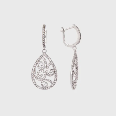 Silver Plated Drop Earrings For Women