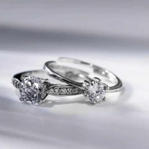 White Gold Plated Crystal Rings for Woman