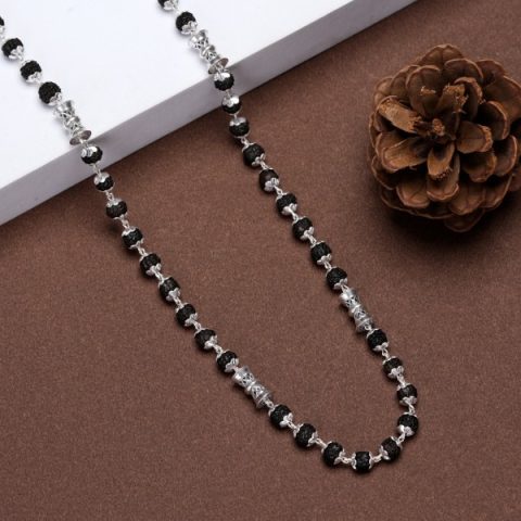 Divine Shield Rudraksha Silver Chain