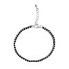 Pure Sterling Silver Black and Silver Bead Crystal For Woman